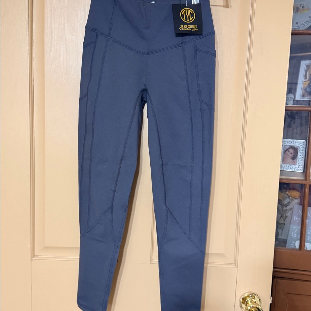 TUY Collapse Premium Line Athletic Leggings - Slate Blue